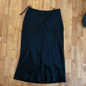 L’Agence midi bias silk skirt, black M